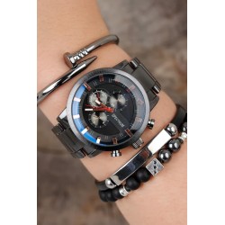 ست ساعت دستبند مهره دار مردانه