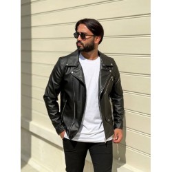 کاپشن چرم اسپرت مردانه