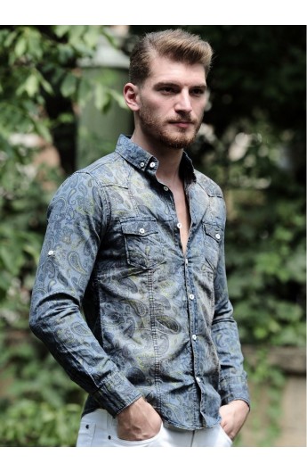 پیراهن جین طرحدار مردانه