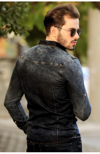 پیراهن جین و جیب دار مردانه