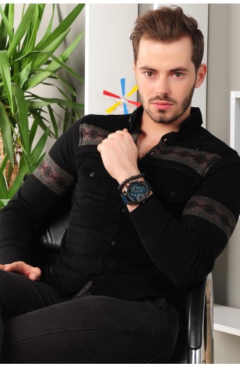 پیراهن طرحدار و تریکوی مردانه