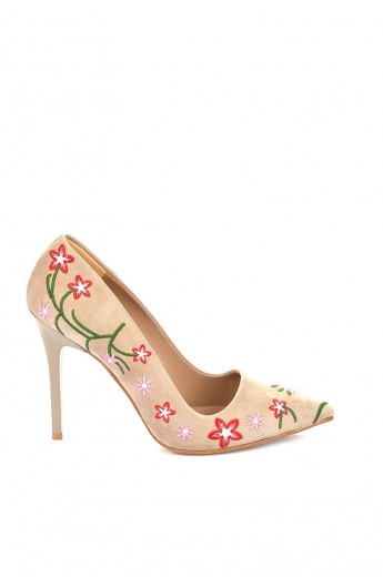 کفش پاشنه دار طرح گل زنانه