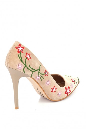 کفش پاشنه دار طرح گل زنانه