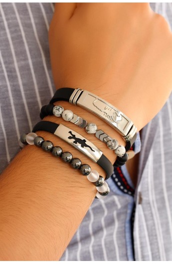 ست دستبند طرحدار مردانه