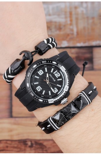 ست ساعت دستبند مدل دار مردانه