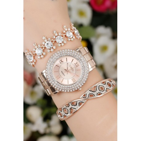 ست ساعت دستبند طرحدار زنانه