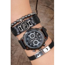 ست ساعت دستبند مهره دار مردانه