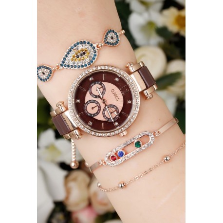 ست ساعت دستبند طرحدار زنانه